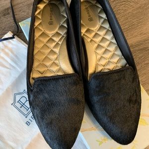 Birdies “The Starling” black faux-fur flat